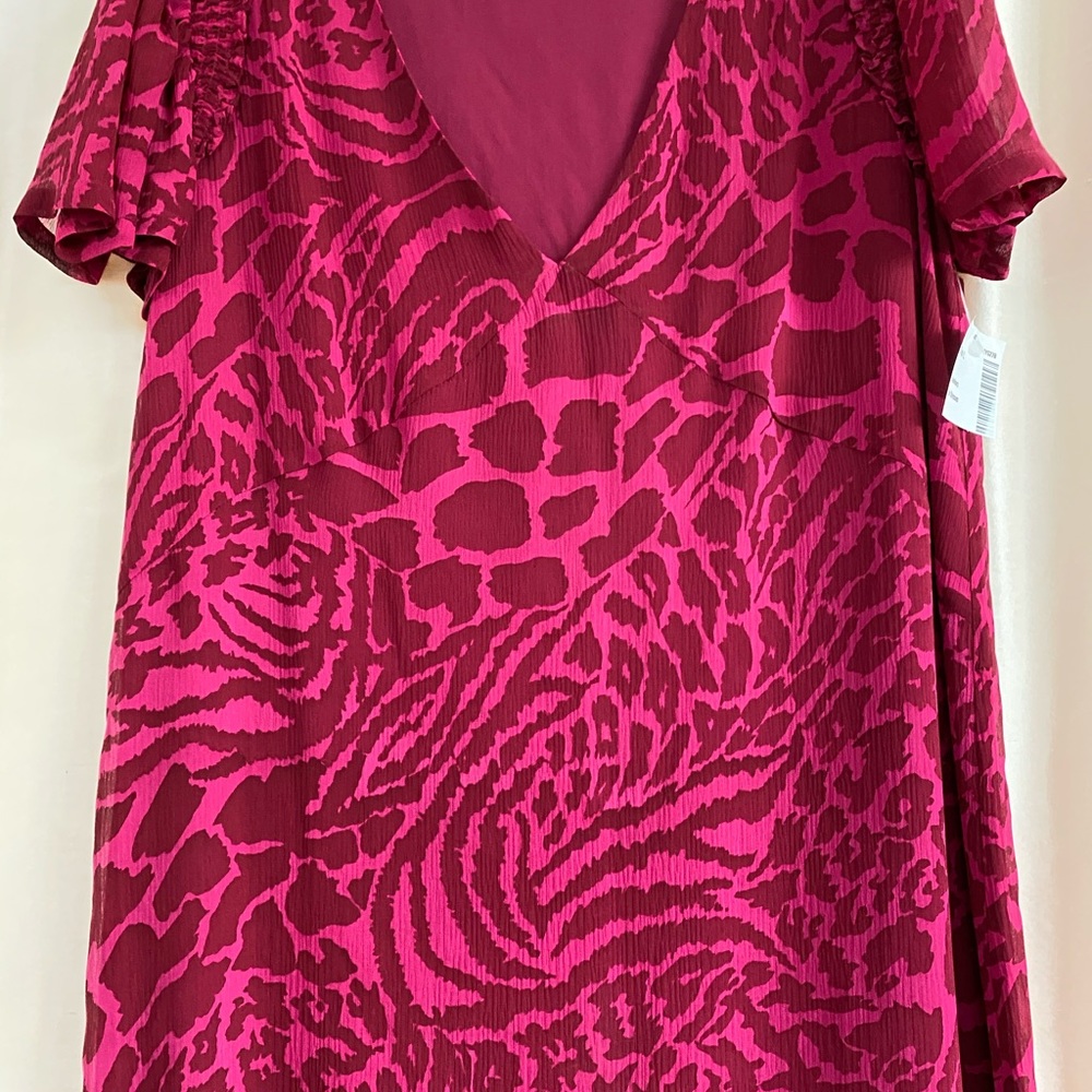 hip Paige dress! Pink red fun zebra Paige.  L